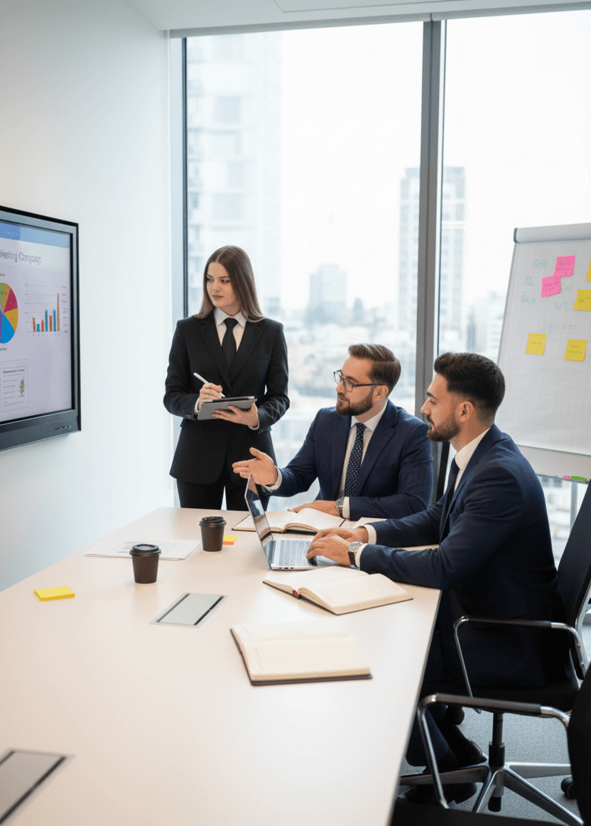 Équipe BASEA en réunion technique — Agence digitale Genève